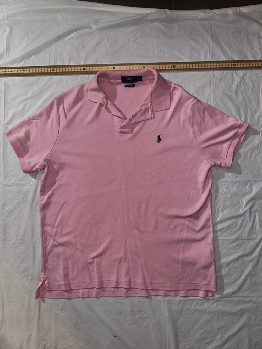 Polo by Ralph Lauren Men’s Light Pink Polo with Navy Pony